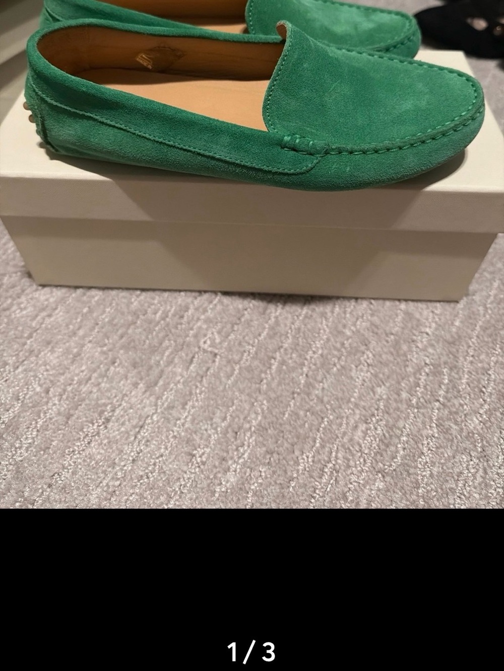 Green Suede Women's Slip-On Driving Loafers